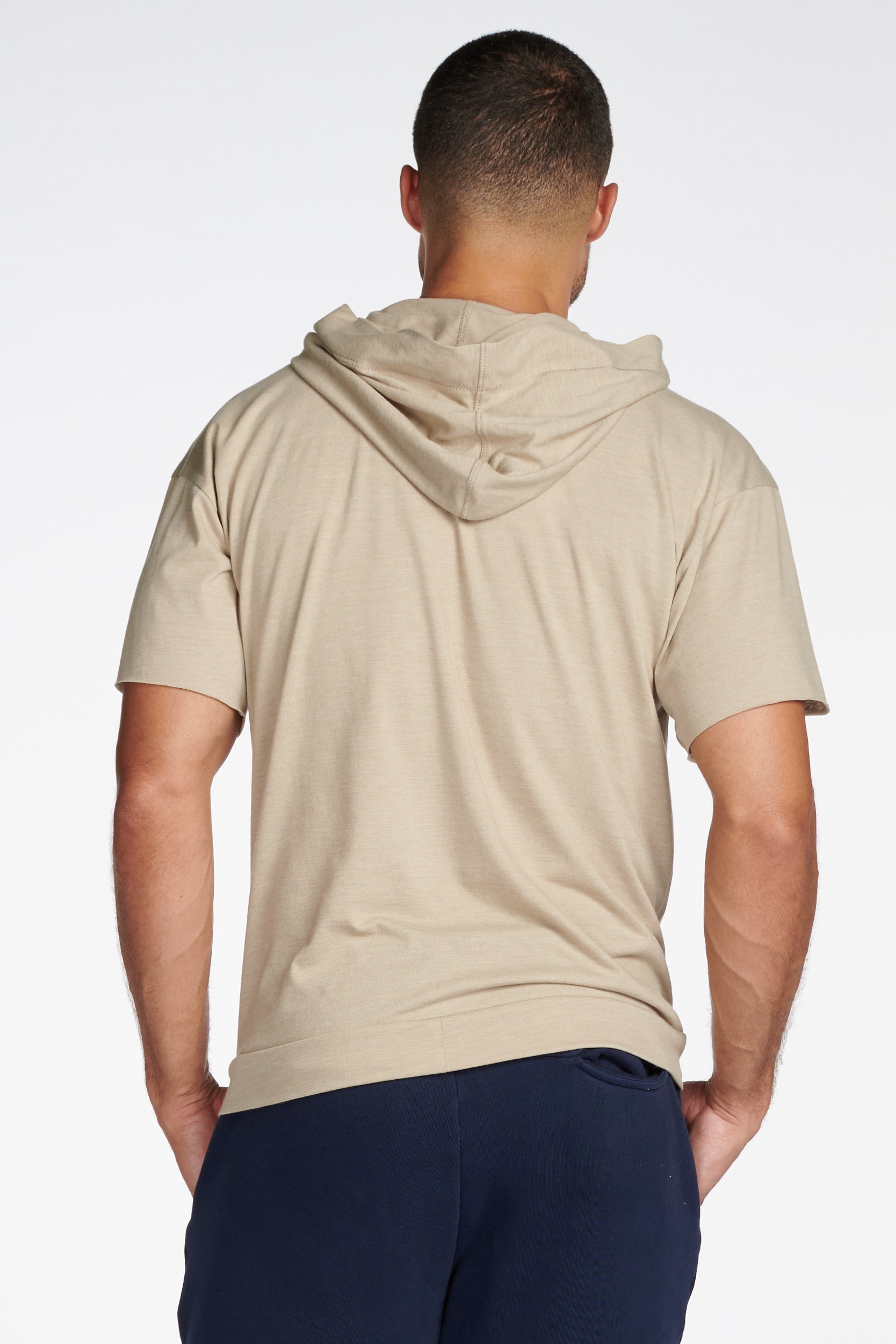 Men's Jersey Tee Kangaroo Pocket Hoodie