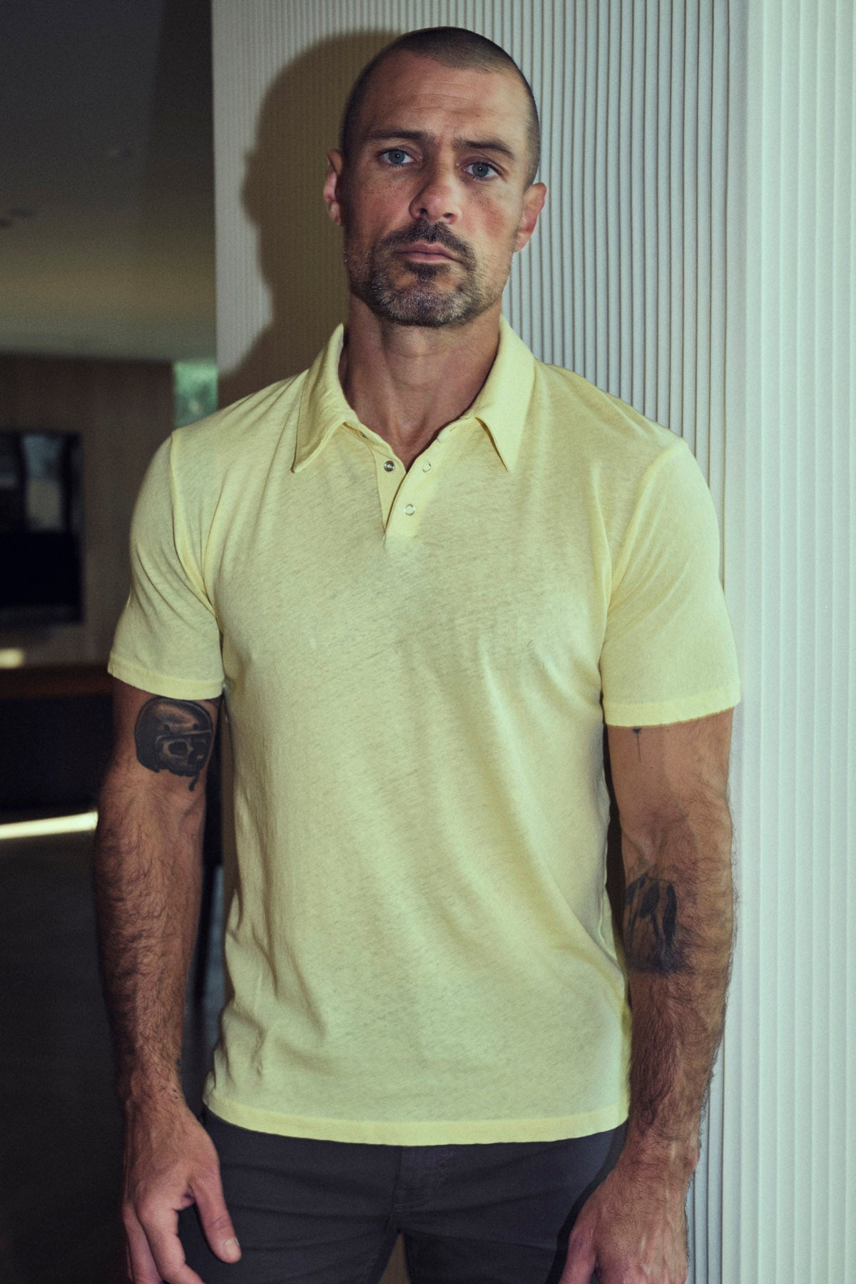 Men's Cotton Linen Polo Shirt