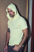 Men's Linen Blend Short Sleeve Hoodie
