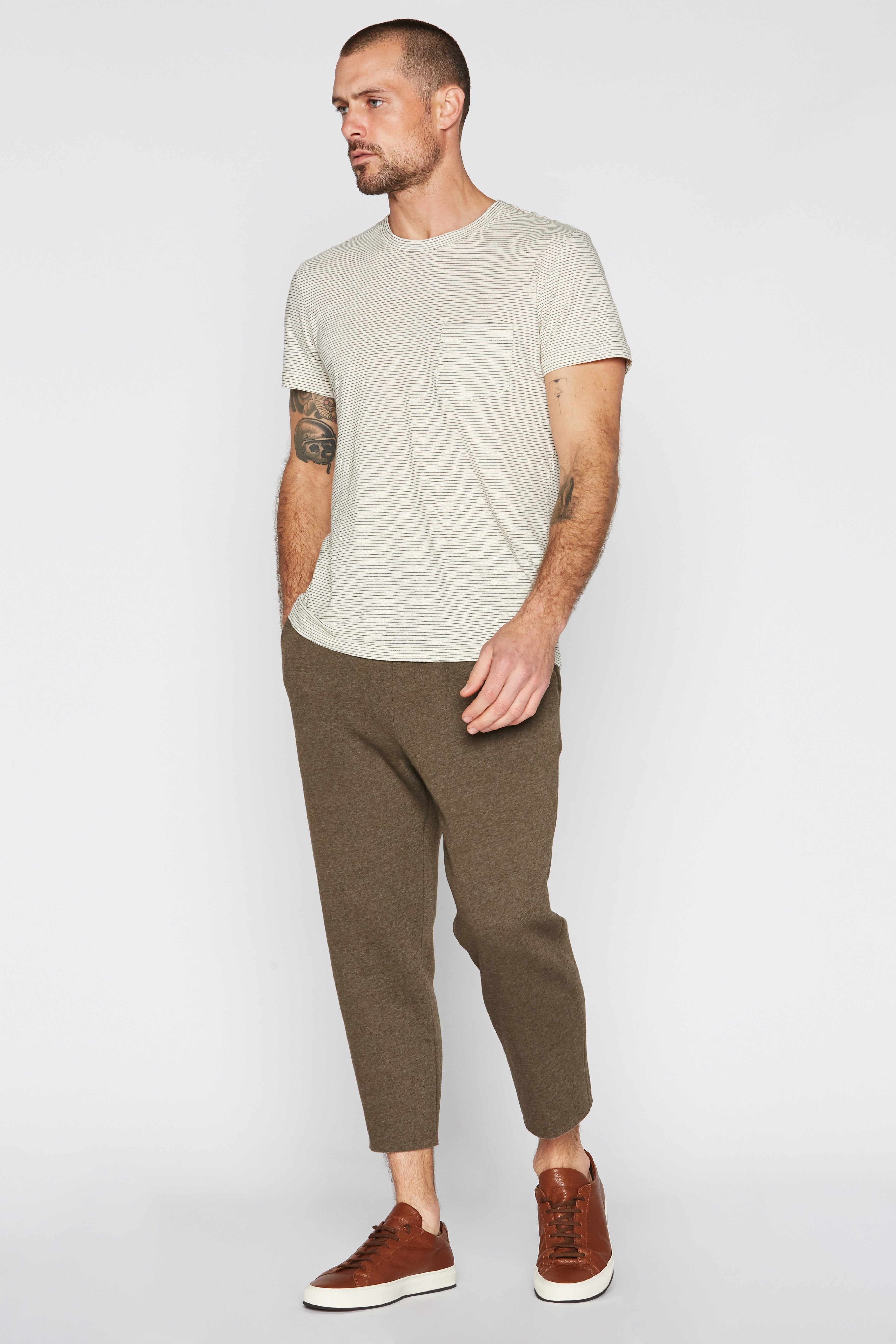 Men's French Terry Cut Off Raw Hem Sweatpant