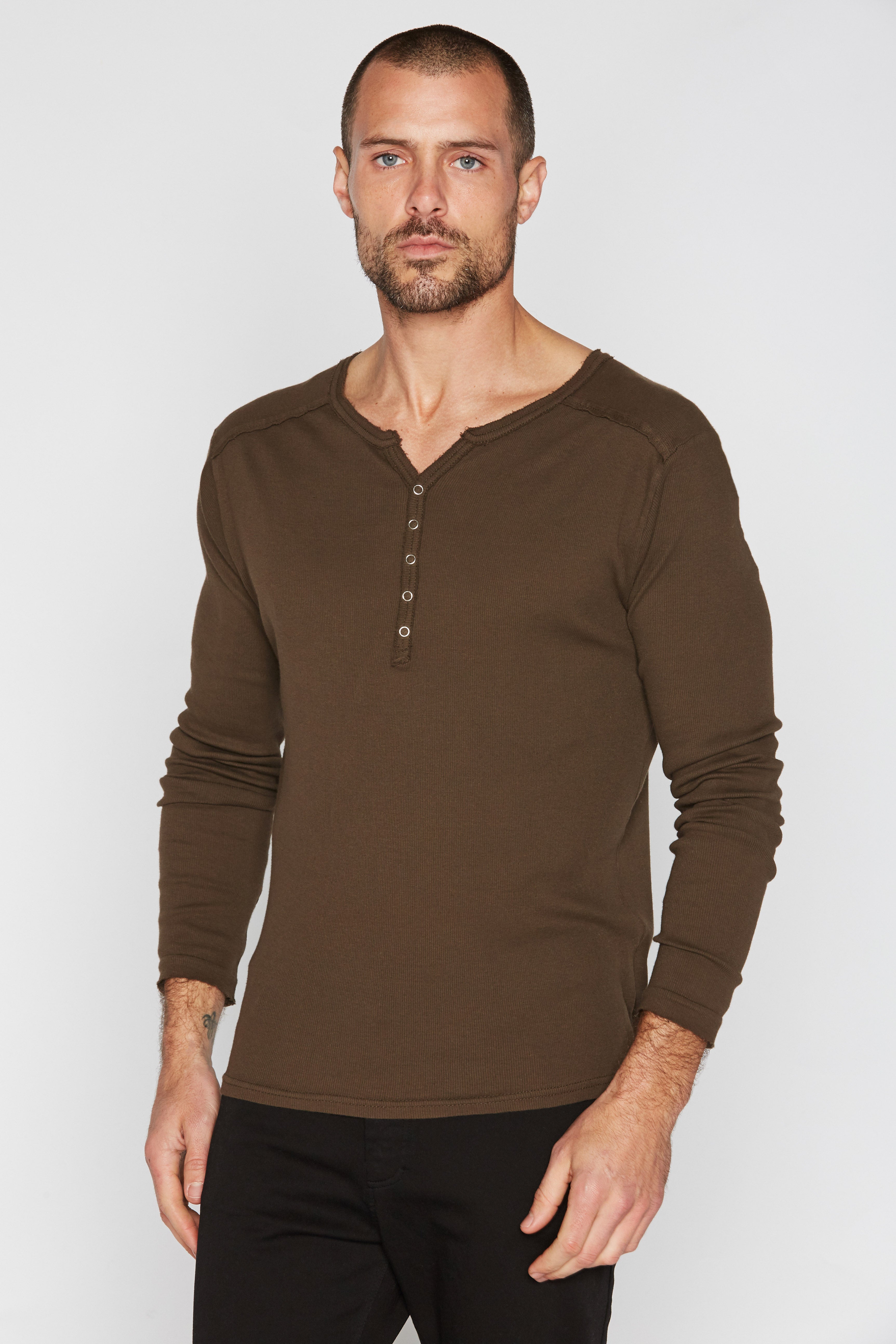 Men's Long Sleeve Henley