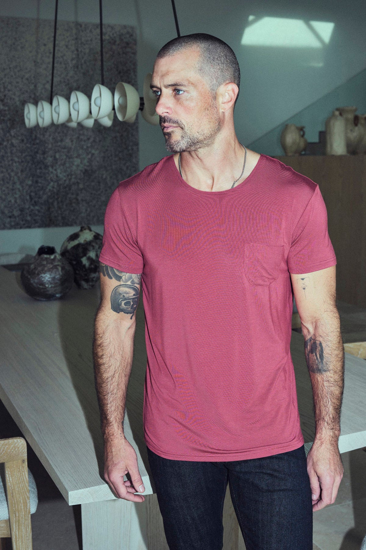 Men's Modal Pocket Sailor Crew Neck Tee